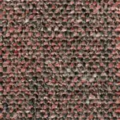 Woven fabric texture, muted coral-red and dark gray, irregular speckled pattern with short fibers and visible knots for a rustic appearance.